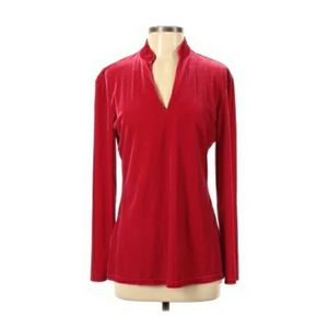 Bare Luxury Red Velvet Pullover Sweater Sz S